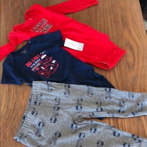 NWT Little Hero Fire truck outfit set (18 month)